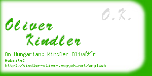 oliver kindler business card